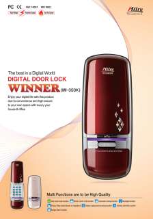 MILRE Winner MI 350K Keyless Digital Door Lock No Fingerprint RED 