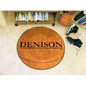 29 Round NCAA Denison Big Red Chromo Jet Printed Basketball Rug 