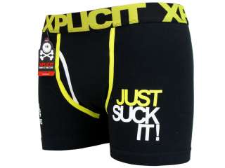 Mens Xplicit Boxer Shorts Boxers Funny Rude Just Suck It  