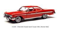 1961 Chevy Impala Sport Coupe Diecast 1/18 Roman Red  