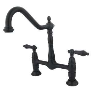   Brass PKS1175AL 8 inch center spread deck mount bridge kitchen faucet