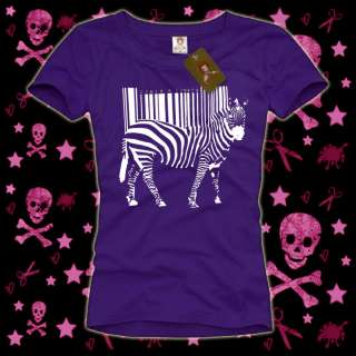 BAR CODE Zebra womens T SHIRT pet stencil banksy S M L  