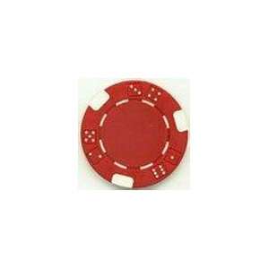  Lucky 7s Poker Chips, Red, Clay, 11.5 Grams, Set of 25 