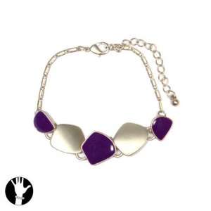   bracelet bracelet 18cm+ext matt gold purple enamel/metal Jewelry