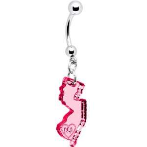  Pink State of New Jersey Belly Ring Jewelry