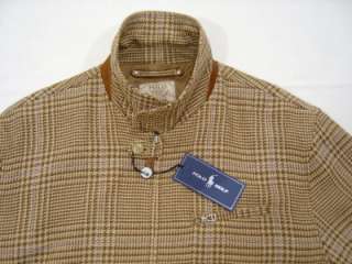 Polo Ralph Lauren Golf Silk Leather Zip Newsboy XL Jacket Mens Brown 