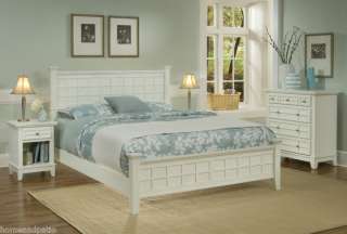 White Cottage Arts & Crafts Style Queen 5PC Bedroom Set  