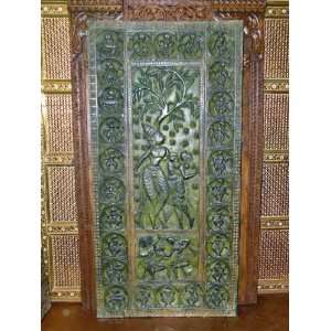   in Embrace Green Patina Carved Door Wall Panel 72 Inch
