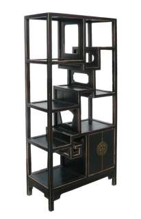 Chinese Black Lacquer Curio Display Cabinet ss802  