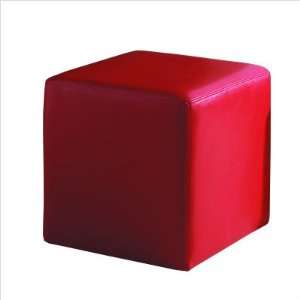   LMCLC02 RED Monte Carlo Leather Cube in Red Furniture & Decor