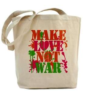    Tote Bag Make Love Not War Peace Symbol Sign 