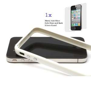 com Bumper Case for Iphone 4 (White) + 1 Front and Back Screen Guard 
