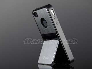   Aluminum Soft GEL Combo Chrome Stand CASE COVER F IPHONE 4 4S  
