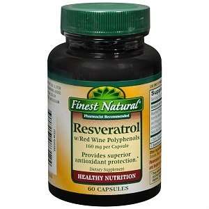  Finest Natural Resveratrol W/Red Wine Polyphenols, 160 mg 