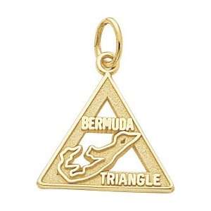  Rembrandt Charms Bermuda Triangle Charm, 14K Yellow Gold 