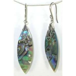  Abalone & Sterling Silver Marquis Earrings