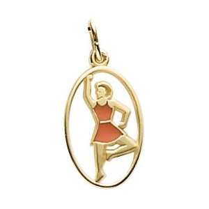 Rembrandt Charms Ladies Dancing Charm, Gold Plated Silver 