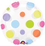 Polka DOTS Pastel Colors Clear Transparent 18 Party Cellophane Helium 