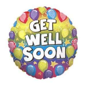  Get Well Balloons   18 Get Well Rainbow Betallic Toys 