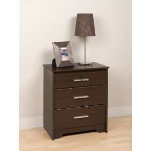  Espresso Coal Harbor 3 Drawer Tall & Wide Nightstand with 