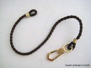 MARC JACOBS Gold Clip DoubleWrap Leather Bracelet Brown  
