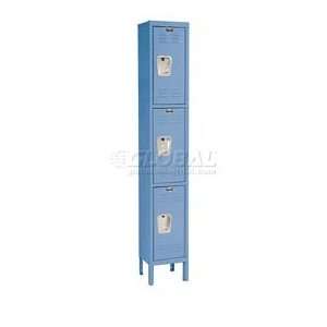 Hallowell Premium Locker Triple Tier 12x18x24 3 Door Assembled Blue 