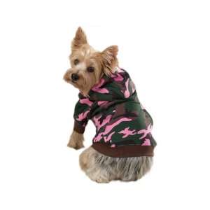  Casual Canine Pink & Green Multi Camo Fleece Lined Hoodie 