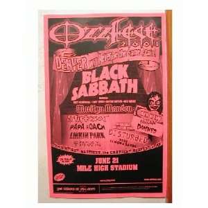  Black Sabbath Ozzy Osbourne Handbill Slipknot Poster 