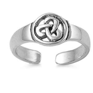  Sterling Silver Plain Toe Ring with Celtic Designs 