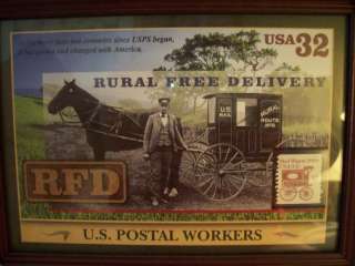 Rural Free Delivery Mail Wagon 1880 Postal Worker Stamp  
