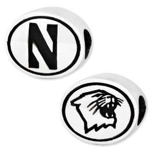 Northwestern University Wildcats Bead/Sterling Silver