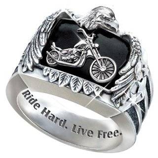 Stainless Steel Motorcycle Bracelet Ride Hard, Live Free 