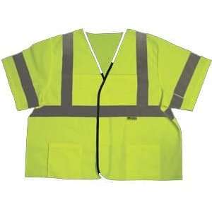  Safety Vest, ANSI Class 3, Color Green, Velcro Closure 