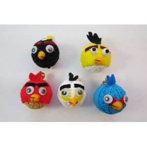  Angry Birds 5 x Voodoo String Doll Keychain NEW 2012 