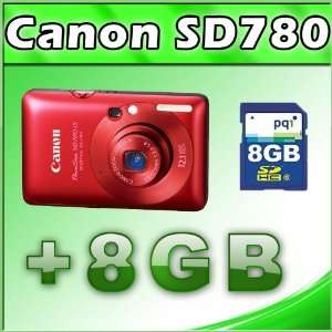   Optical Image Stabilized Zoom, 2.5 LCD (Red) + 8GB SD Card Camera