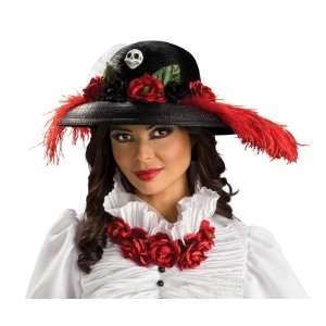   Black Day of the Dead Halloween Costume Skull Roses Hat Toys & Games