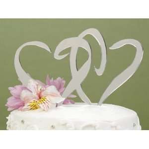  Reflective Entwined Hearts Cake Pick