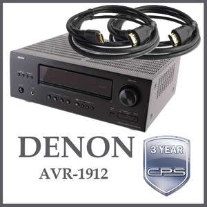 Denon AVR 1912 7.1 Receiver + 2 Pcs Bundle HDMI Cable & 3 Year 