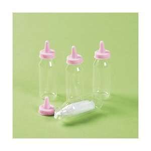  Lot of 6 Pink Mini Baby Girl Bottle Containers Shower 