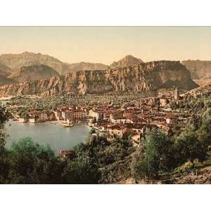 Vintage Travel Poster   Torbolo (i.e. Torbole) general view Lake Garda 