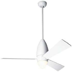  52 Modern Fan DC Slim Gloss White Ceiling Fan & Light 