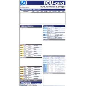  ICU  card ICU, Formulas & Drugs (9780972305822) Arturo A 