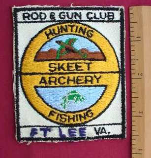 US Army Fort Lee Virginia Rod & Gun Club Patch Skeet Hunting Archery 