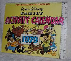1979 Walt Disney Family Activity calendar, Mickey Mouse  