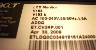 Repair Kit, Acer V193, LCD Monitor, Capacitors, Not Entire Board 