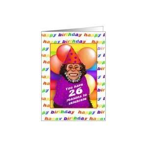  26 Years Old Birthday Cards Humorous Monkey Card Toys 