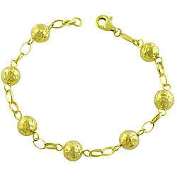 14k Yellow Gold Diamond cut Disco Ball Bracelet  