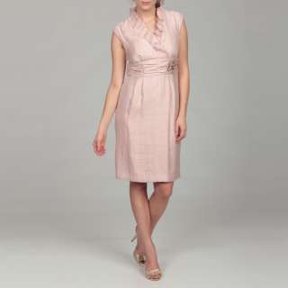 Jessica Howard Womens Pink Ruffle Beaded Dress  