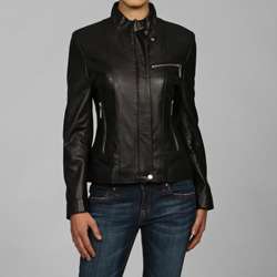 IZOD Womens Plus Size Leather Cycle Jacket  