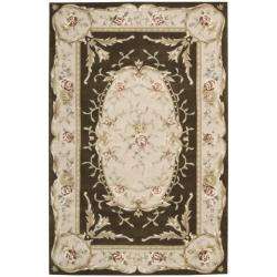Hand tufted French Empire Brown Rug (56 x 86)  